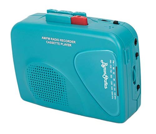 ByronStatics Portable Cassette Players Recorders FM AM Radio Walkman Tape Player Built In Mic External Speakers Manual Record VAS Automatic Stop System 2AA Battery Or USB Power Supply Headphone